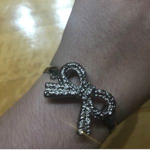Betsey Johnson Silver Bow Bangle